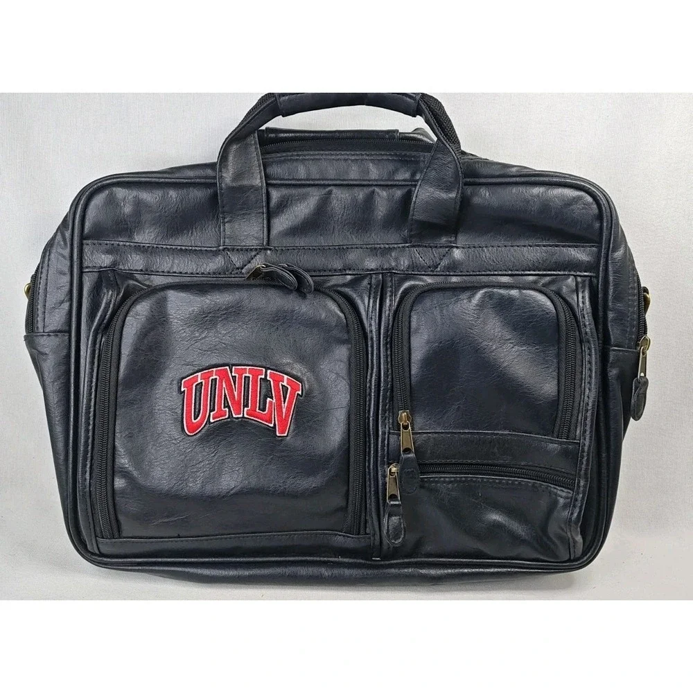 UNLV Mercury Luggage Black Briefcase Embroidered Logo Multi Pocket Portfolio Bag